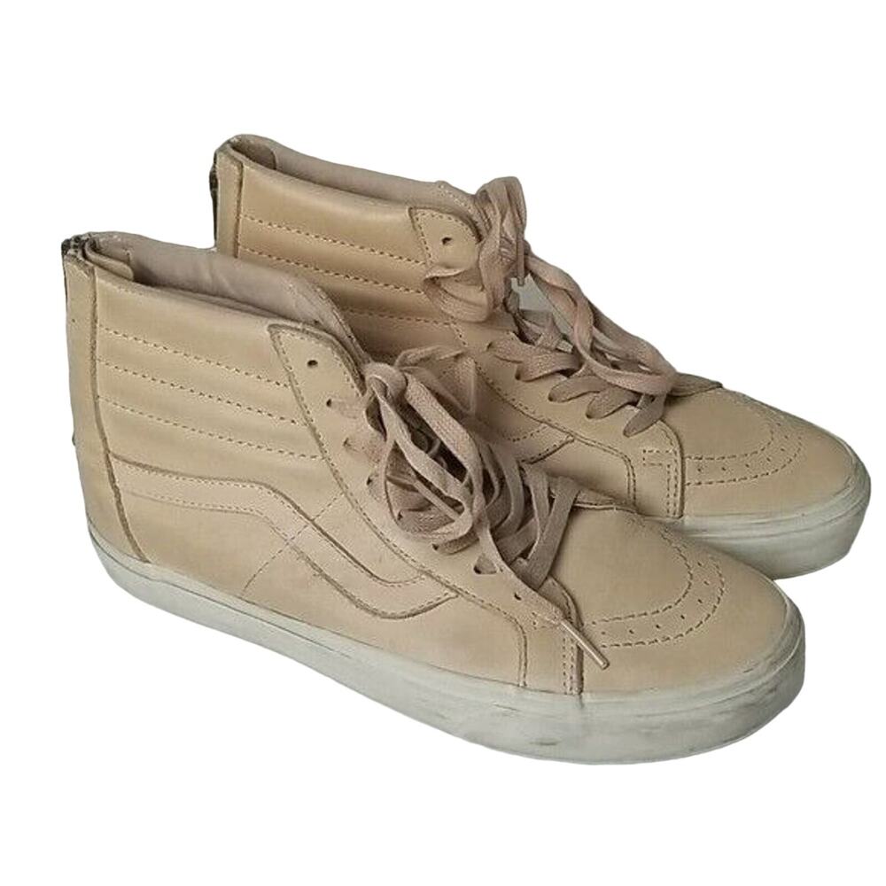 Vans Mens Ski8 Hi Top Leather Lace Up Sneakers Sz 8.5 Skateboard Athletic Shoes